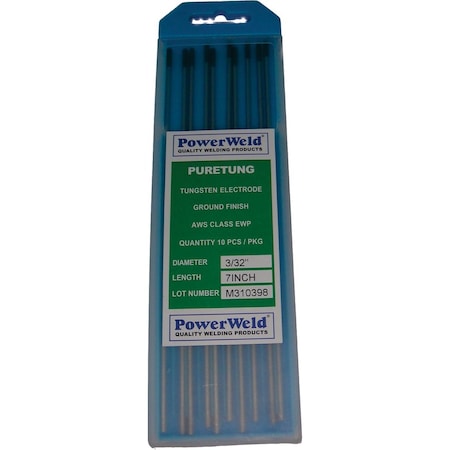 Powerweld Tungsten, Pure (Green), 3/32" x 7" PUR332